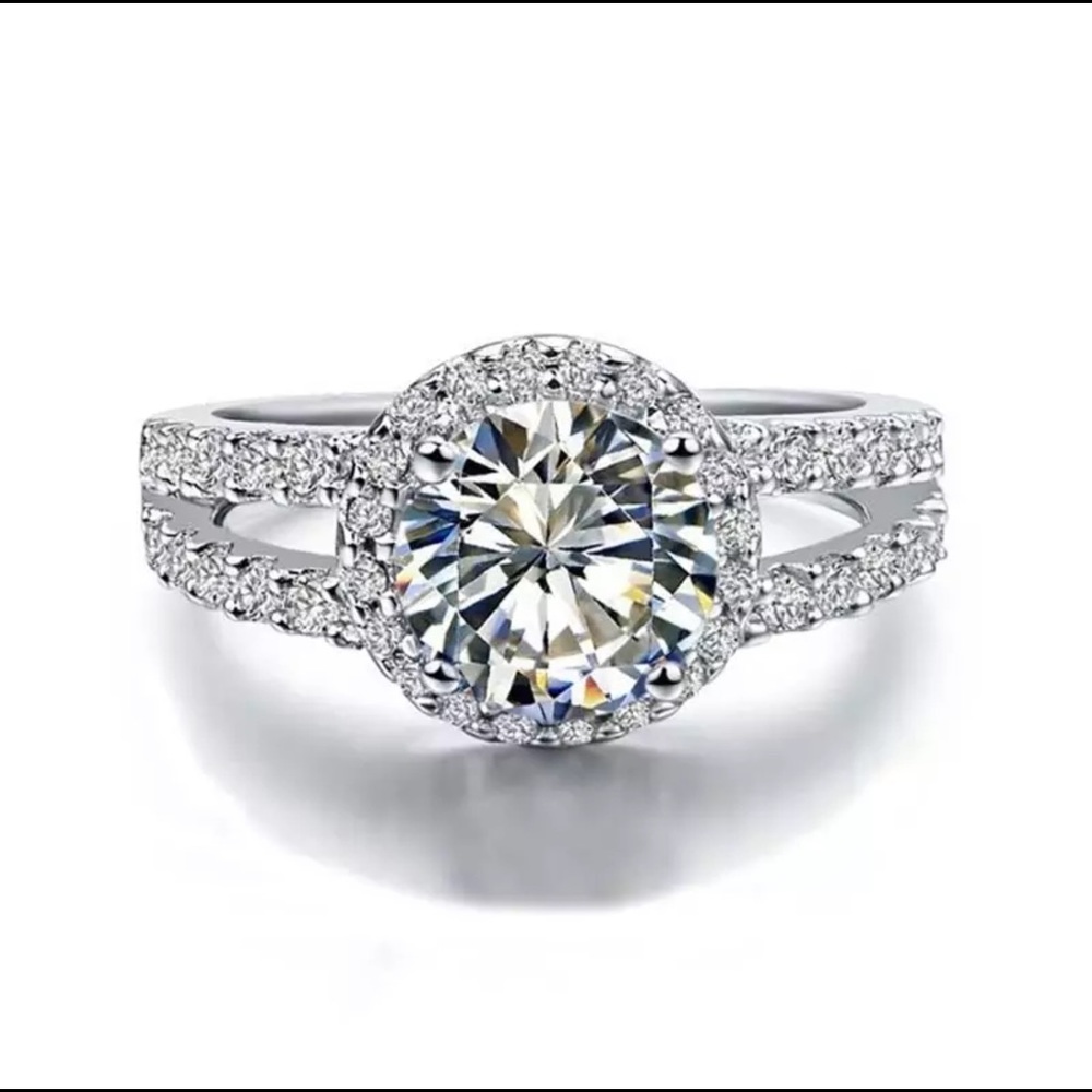 925 Sterling Silver 2 Carat Sona Diamond Ring